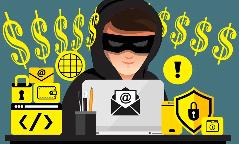Cartoon of a cyber thief