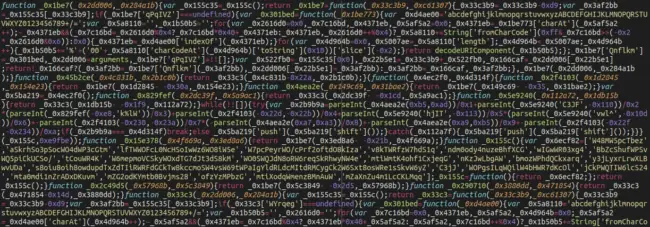 A heavily obfuscated JavaScript sample 